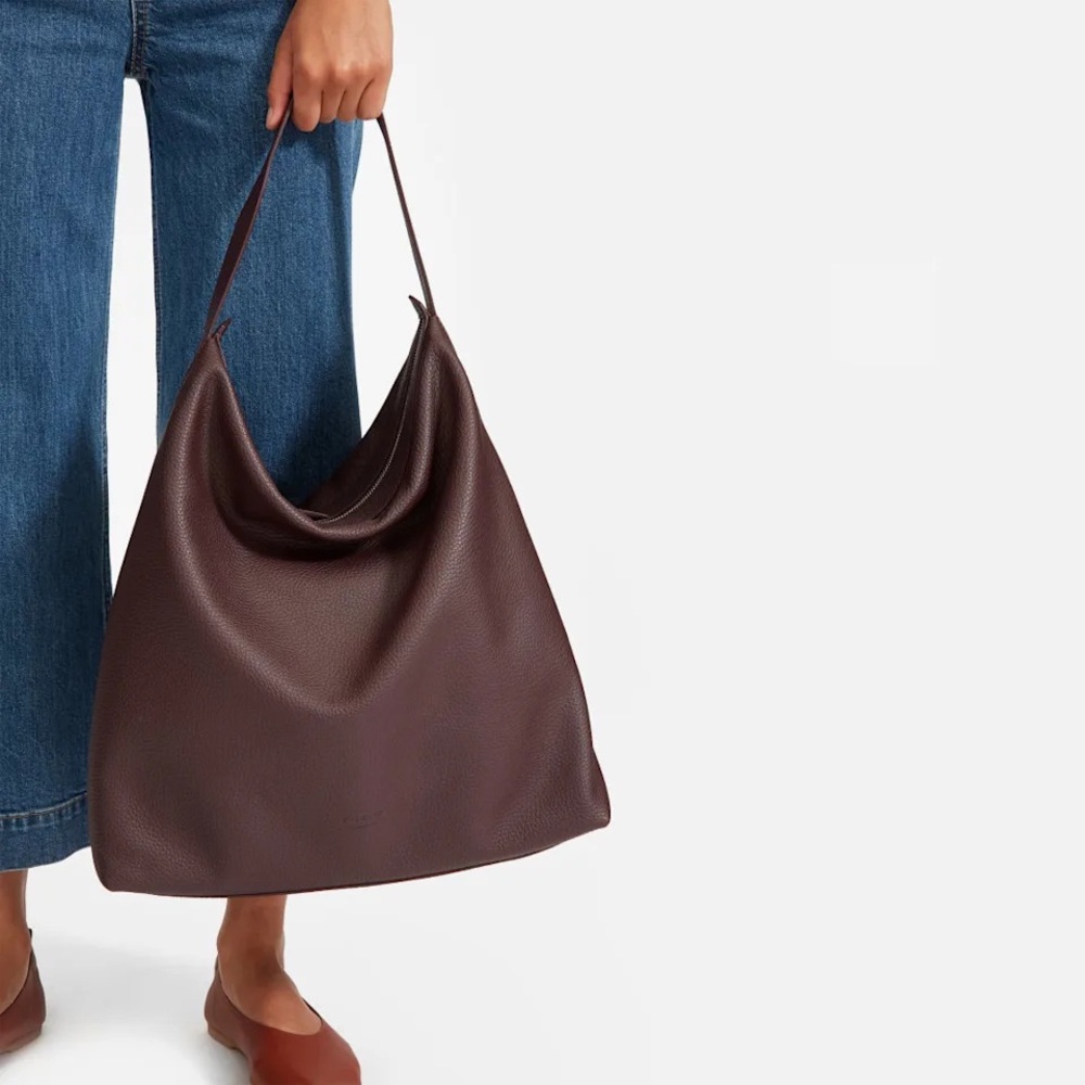 Everlane The Boss Bag in Pebbled Burgundy Leather